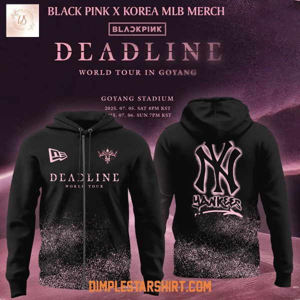 Blackpink Deadline World Tour x MLB Merch Yankees Hoodie T Shirt