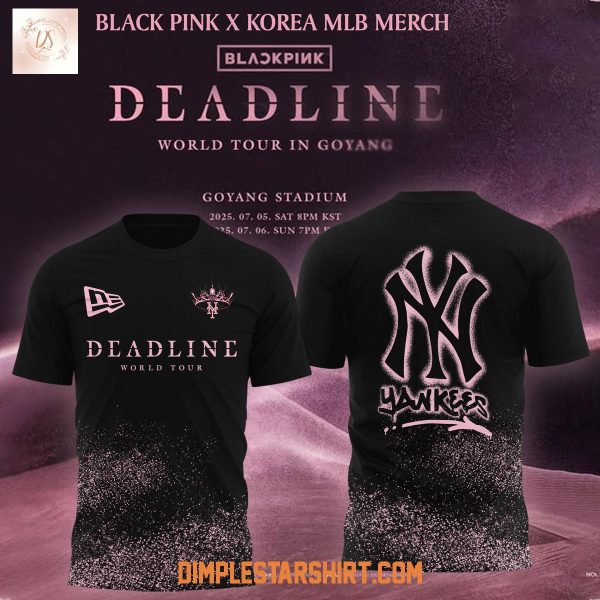 Blackpink Deadline World Tour x MLB Merch Yankees Hoodie T Shirt
