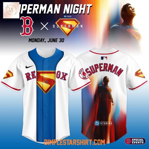 Boston Red Sox x Superman Night Game Baseball Jersey