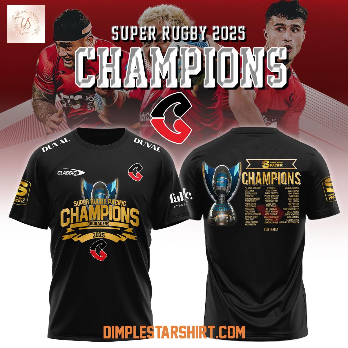 Crusaders Super Rugby 2025 Champions Black Hoodie T Shirt Crusaders Super Rugby 2025 Champions Black Hoodie T Shirt