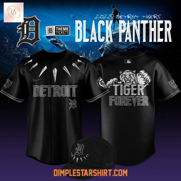 Detroit Tigers Black Panthers Tiger Forever Baseball Jersey