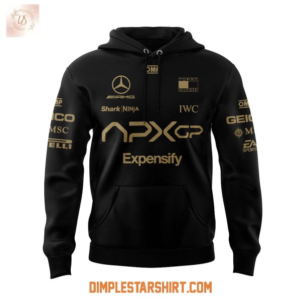 F1 Tech Collection 2025 F1 Movie APXGP Team x Brad Pitt Black Hoodie T Shirt