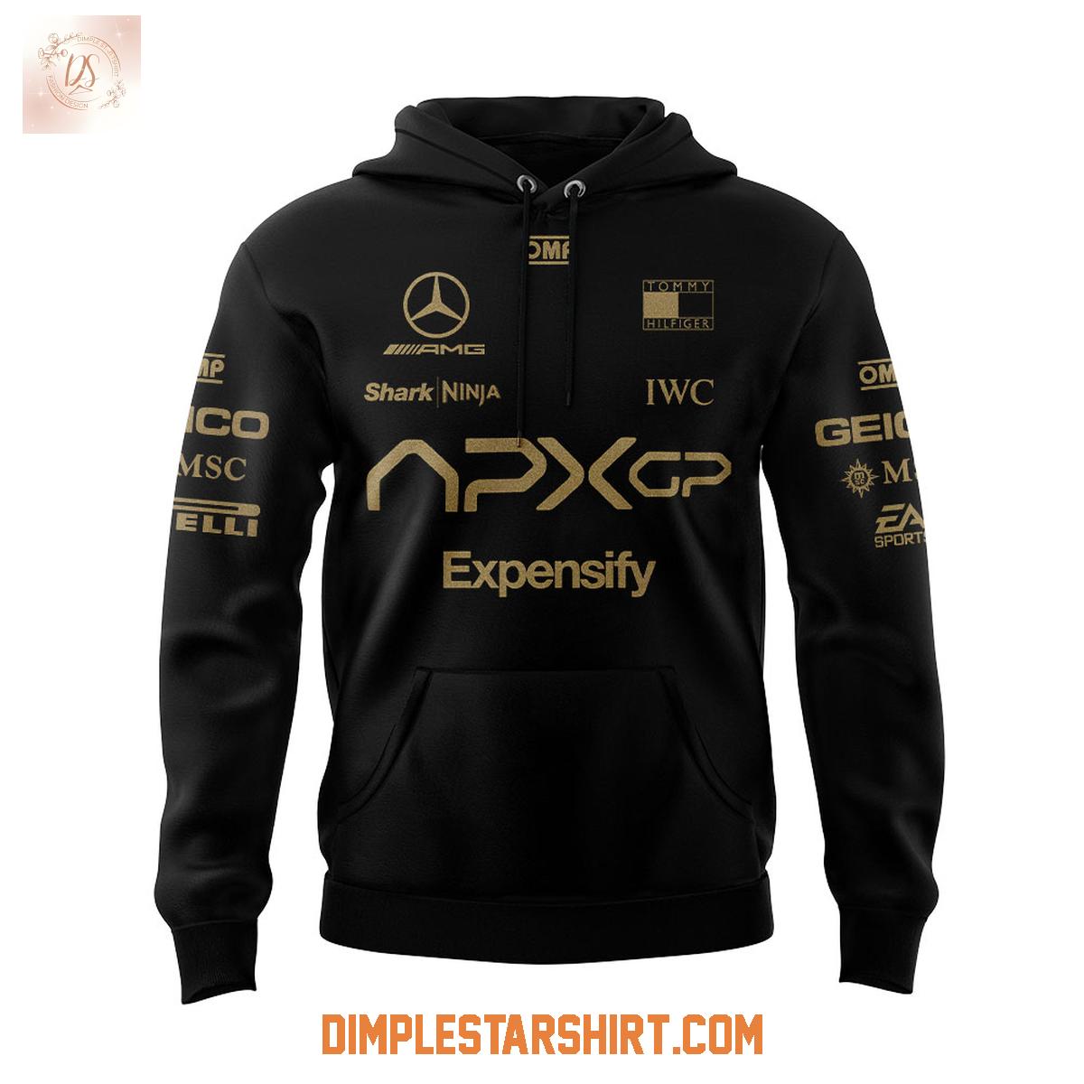 F1 Tech Collection 2025 F1 Movie APXGP Team x Brad Pitt Black Hoodie T Shirt F1 Tech Collection 2025 F1 Movie APXGP Team x Brad Pitt Black Hoodie T Shirt