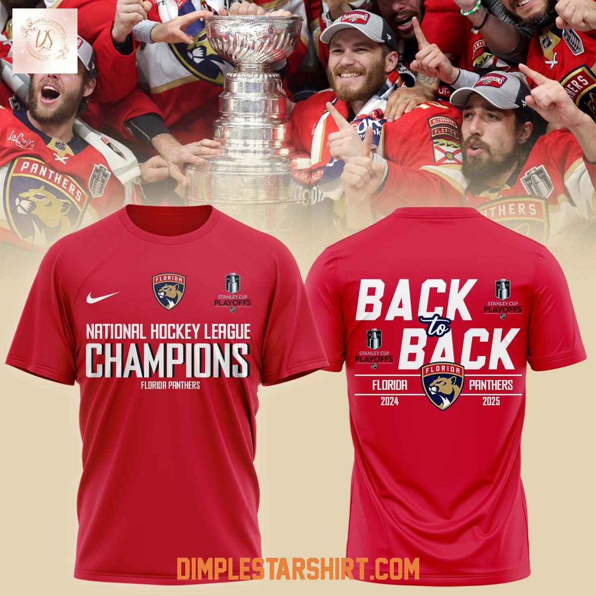 Florida Panthers Back To Back Champions Stanley Cup 2025 Hoodie T Shirt Florida Panthers Back To Back Champions Stanley Cup 2025 Hoodie T Shirt