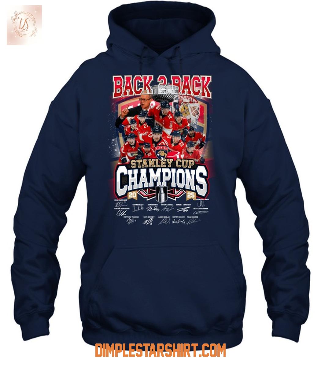 Florida Panthers Back To Back Champions Stanley Cup 2025 T Shirt Florida Panthers Back To Back Champions Stanley Cup 2025 T Shirt