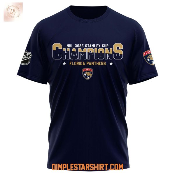 Florida Panthers Stanley Cup Champions 2025 Blue Hoodie T Shirt