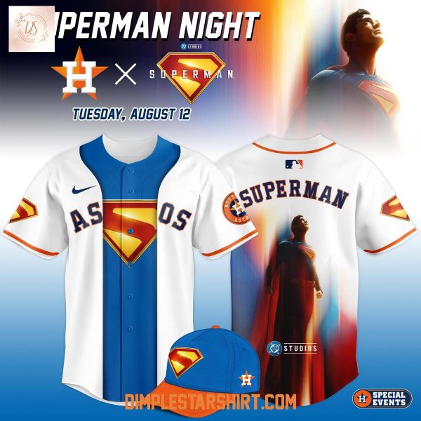 Houston Astros x Superman Night Game Baseball Jersey