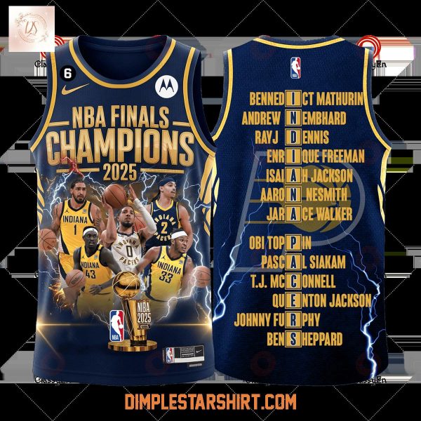 Indiana Pacers NBA Finals Champions 2025 Basketball Jersey