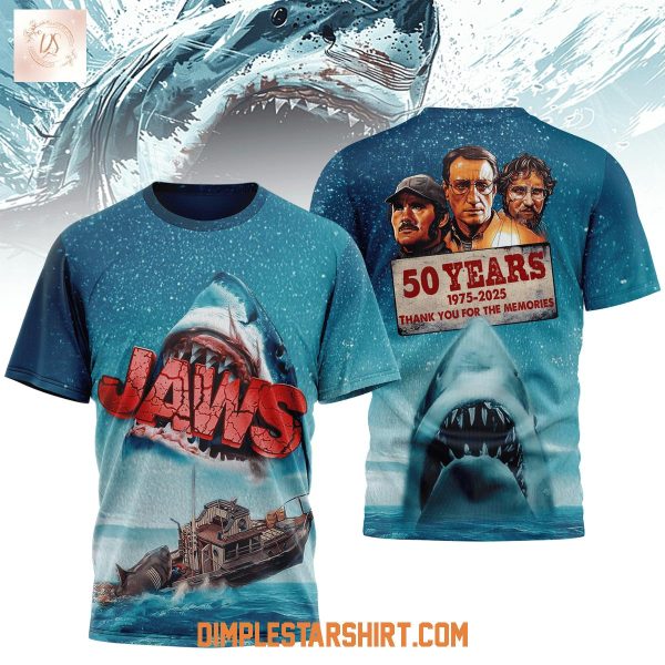 Jaws 50 Years 1975 2025 Memories Shirt