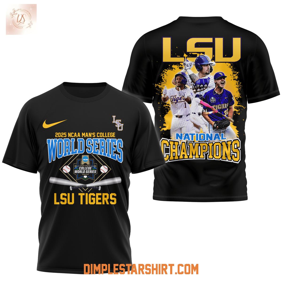 LSU Tigers National Champions Baseball World Series Black Shirt LSU Tigers National Champions Baseball World Series Black Shirt