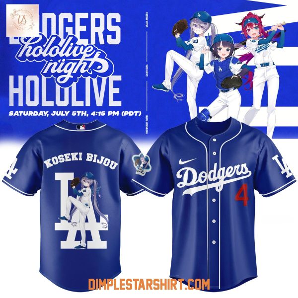Los Angeles Dodgers x Hololive Night Custom Name Number Baseball Jersey
