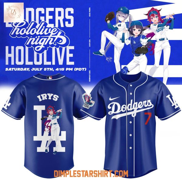 Los Angeles Dodgers x Hololive Night Custom Name Number Baseball Jersey