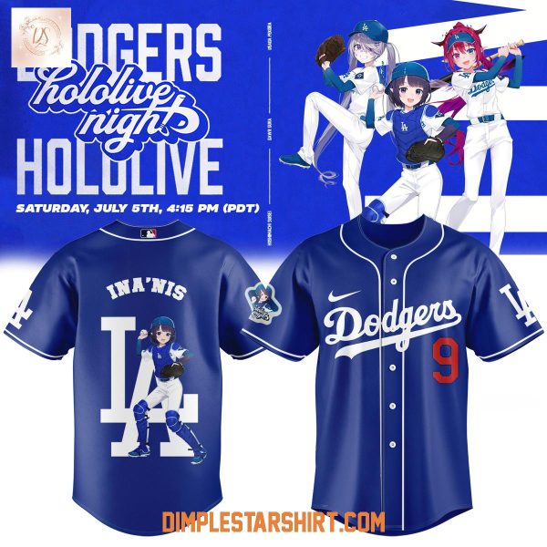 Los Angeles Dodgers x Hololive Night Custom Name Number Baseball Jersey