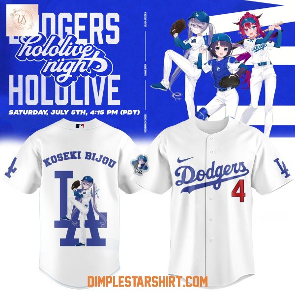Los Angeles Dodgers x Hololive Night Custom Name Number Baseball Jersey