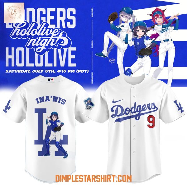 Los Angeles Dodgers x Hololive Night Custom Name Number Baseball Jersey