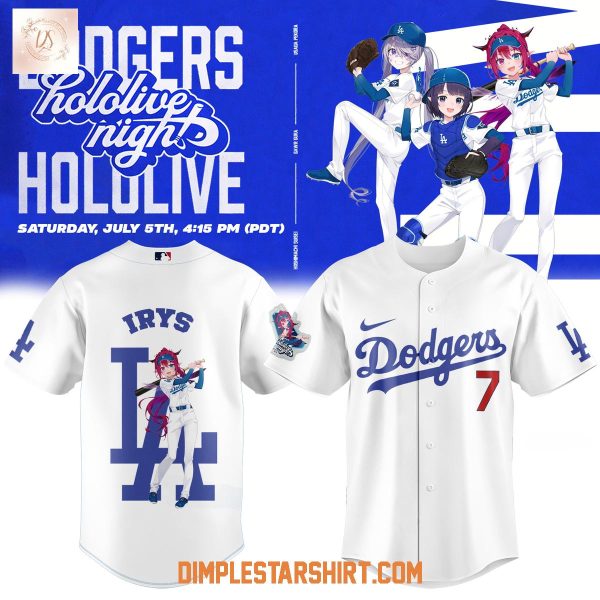 Los Angeles Dodgers x Hololive Night Custom Name Number Baseball Jersey