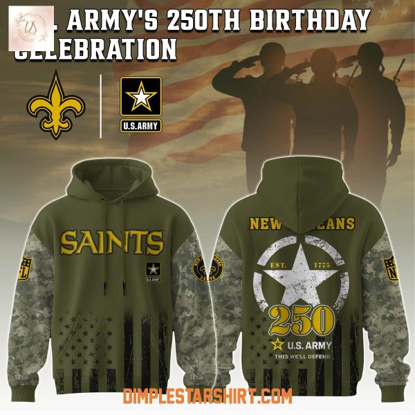 New Orleans Saints NFL x US Army’s 250th Anniversary Hoodie Shirt