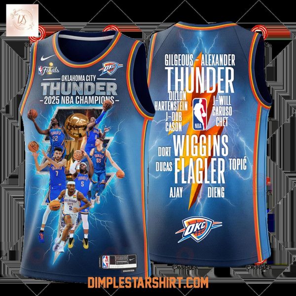 Oklahoma City Basketball Finals Champions 2024-25 Thunder Team 3D Basketball Jersey