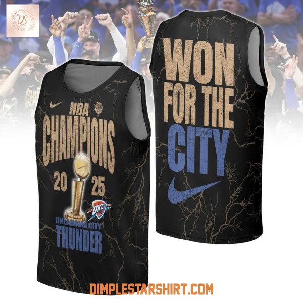 Oklahoma City Thunder Won For The City NBA Champions Basketball Jersey