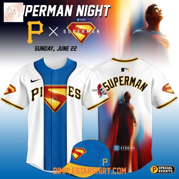 Pittsburgh Pirates x Superman Night Game Baseball Jersey