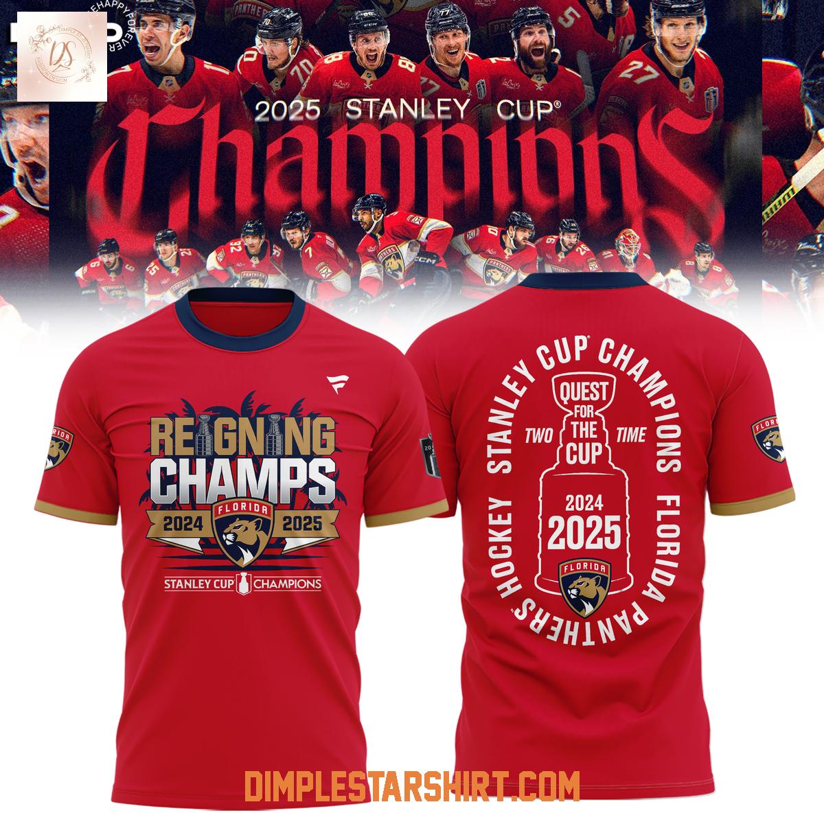Reigning Champions Stanley Cup Florida Panthers Two Time Quest For The Cup Red Hoodie Shirt Reigning Champions Stanley Cup Florida Panthers Two Time Quest For The Cup Red Hoodie Shirt