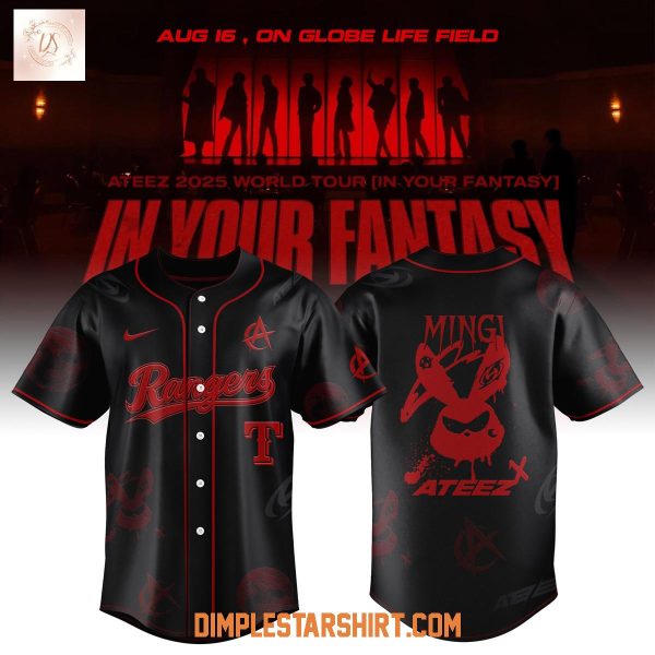 Texas Rangers Mix Ateez 2025 World Tour Baseball Jersey