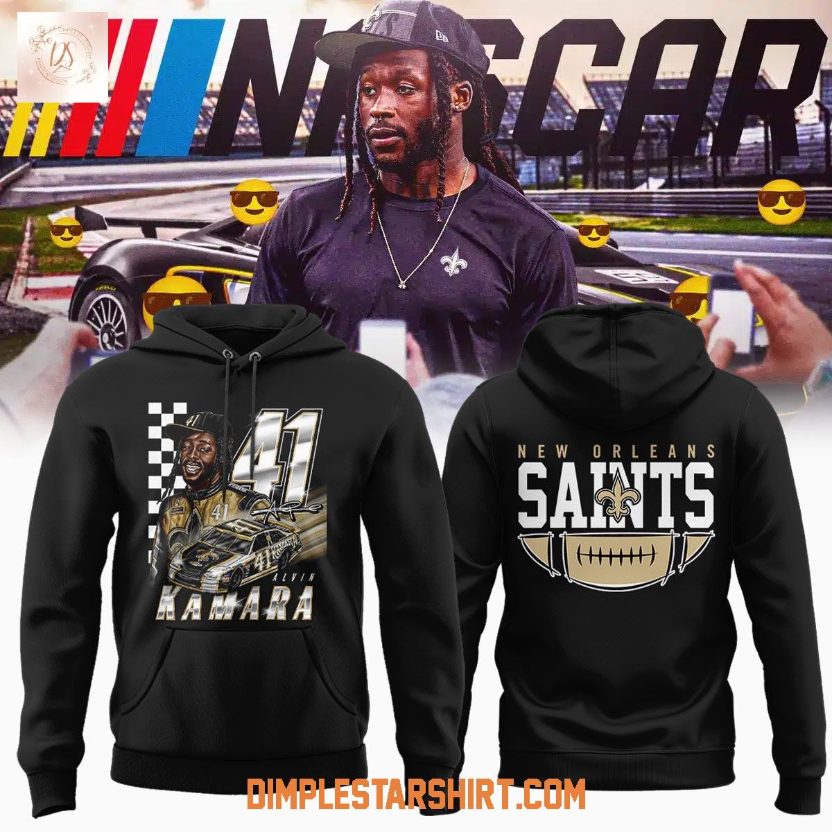 Alvin Kamara New Orleans Saints Nascar 2025 Hoodie Shirt Alvin Kamara New Orleans Saints Nascar 2025 Hoodie Shirt
