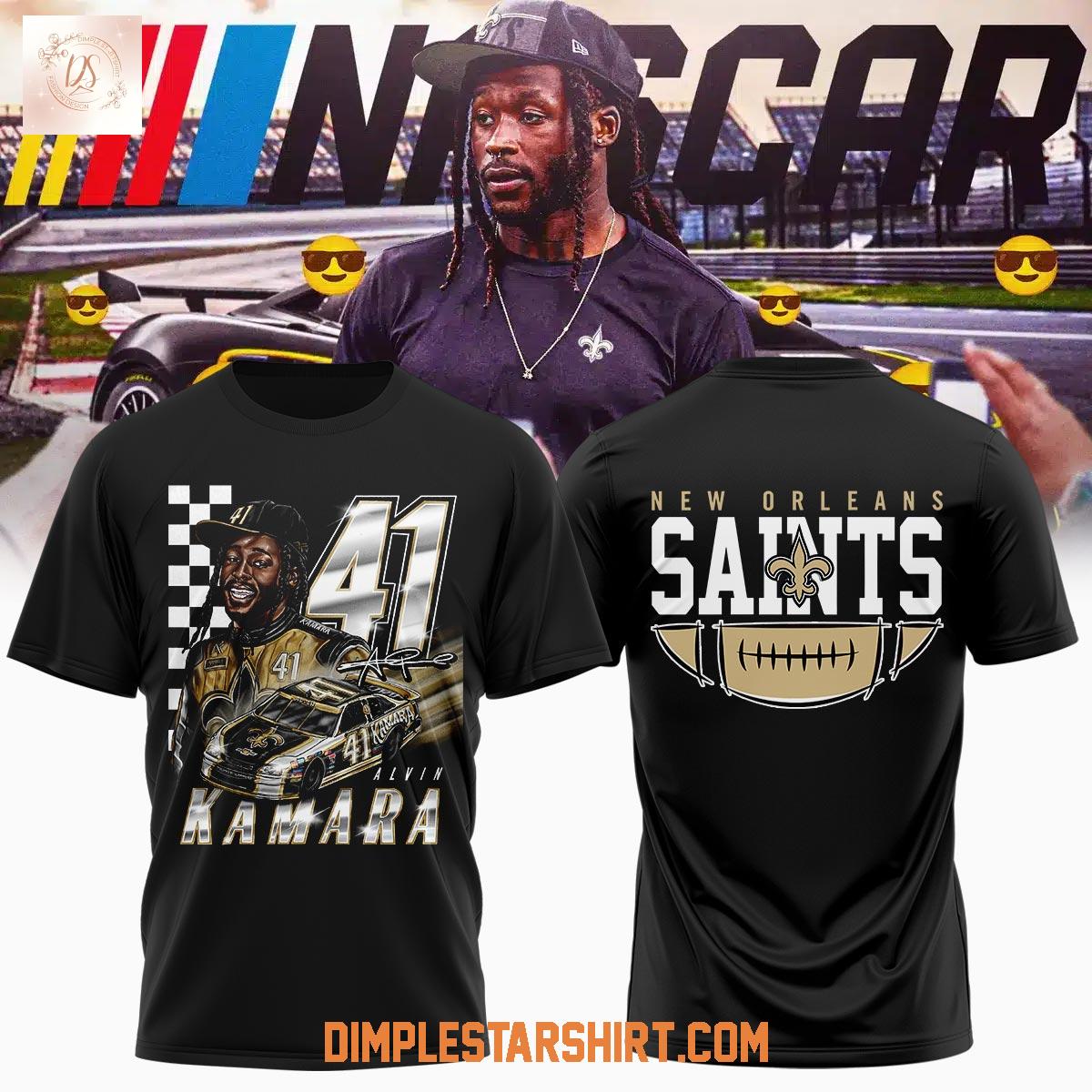 Alvin Kamara New Orleans Saints Nascar 2025 Hoodie Shirt Alvin Kamara New Orleans Saints Nascar 2025 Hoodie Shirt