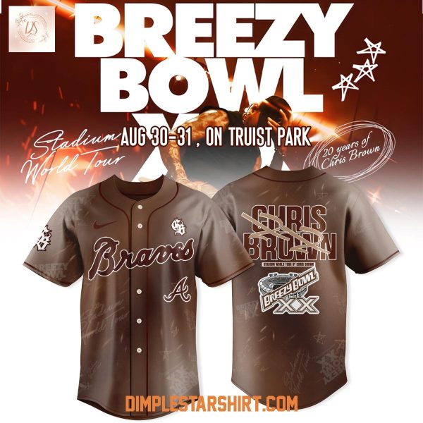 Atlanta Braves x Chris Brown Breezy Bowl XX Tour 2025 Baseball Jersey