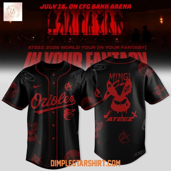 Baltimore Orioles x Ateez 2025 World Tour Baseball Jersey