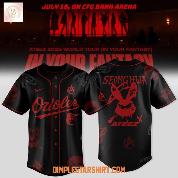 Baltimore Orioles x Ateez 2025 World Tour Baseball Jersey