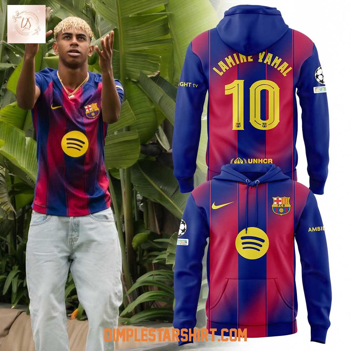 Barcelona Lamine Yamal 10 Home 2025_2026 Hoodie Shirt Barcelona Lamine Yamal 10 Home 2025_2026 Hoodie Shirt