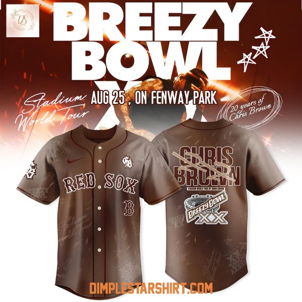 Boston Red Sox x Chris Brown Breezy Bowl XX Tour 2025 Baseball Jersey