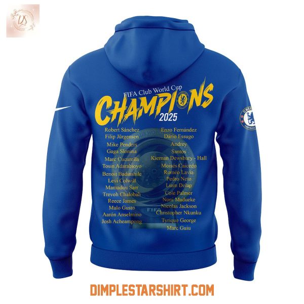 Chelsea FC Fifa Club World Cup 2025 Champions Blue Hoodie T Shirt