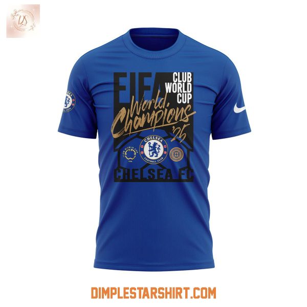 Chelsea FC Fifa Club World Cup 2025 Champions Blue Hoodie T Shirt