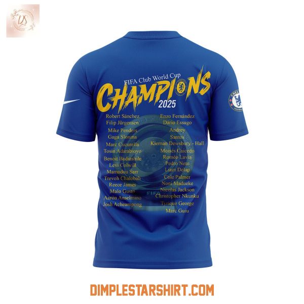 Chelsea FC Fifa Club World Cup 2025 Champions Blue Hoodie T Shirt