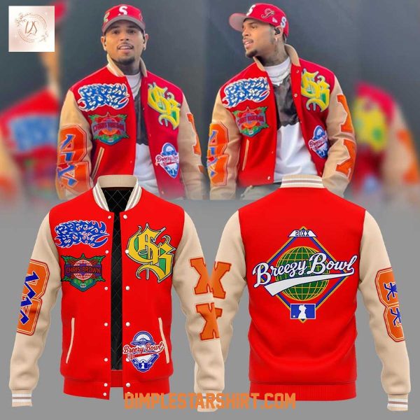 Chris Brown Breezy Bowl XX Tour 2025 Red Jacket
