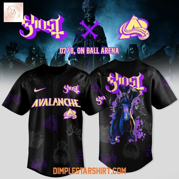 Colorado Avalanche x Ghost Band World Tour 2025 Baseball Jersey