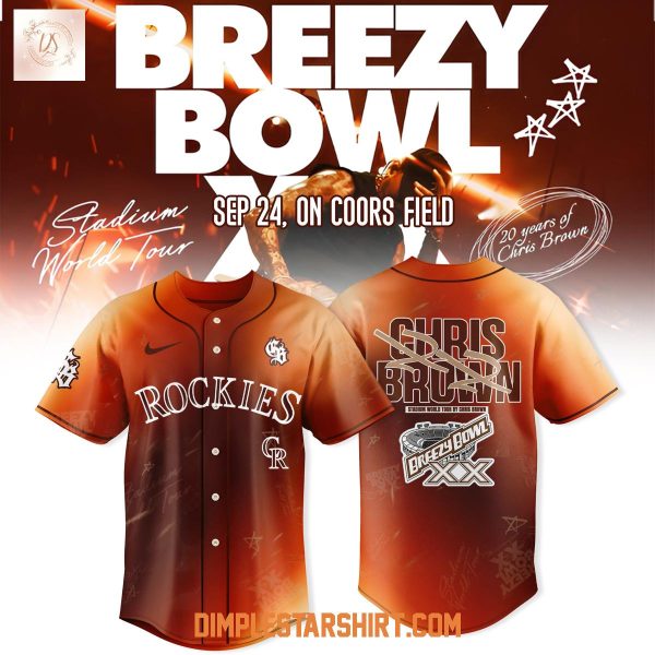 Colorado Rockies x Chris Brown Breezy Bowl XX Tour 2025 Baseball Jersey