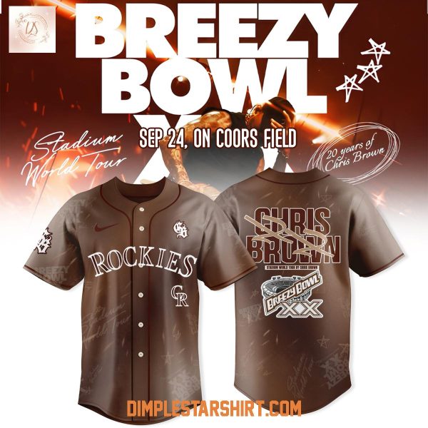 Colorado Rockies x Chris Brown Breezy Bowl XX Tour 2025 Baseball Jersey
