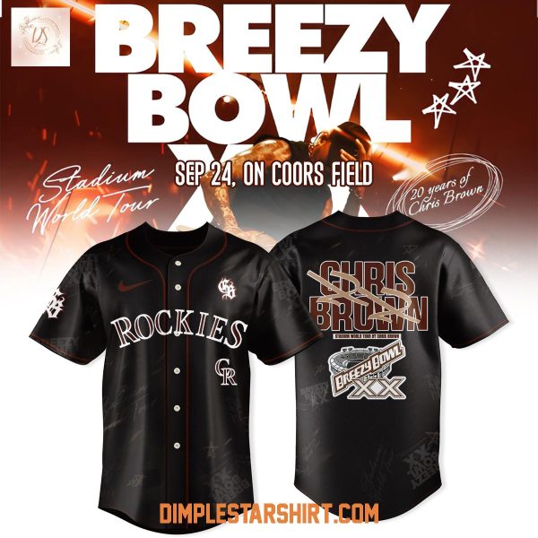 Colorado Rockies x Chris Brown Breezy Bowl XX Tour 2025 Baseball Jersey