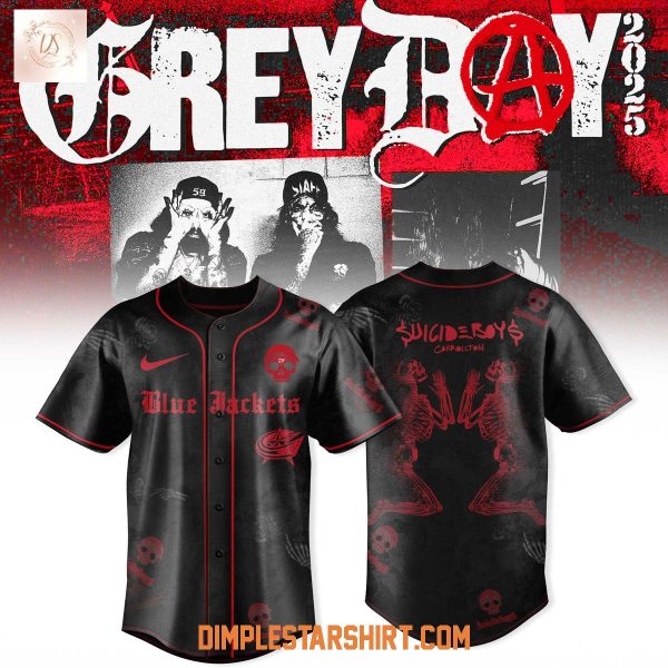 Columbus Blue Jackets x Suicideboys Grey Day Tour 2025 Jersey
