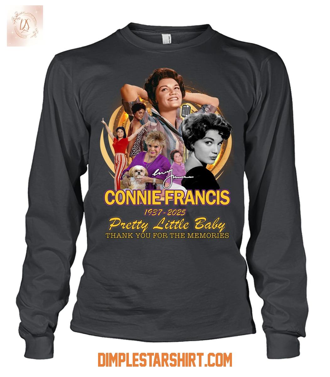 Connie Francis 1937 2025 Pretty Little Baby Memories T Shirt Connie Francis 1937 2025 Pretty Little Baby Memories T Shirt