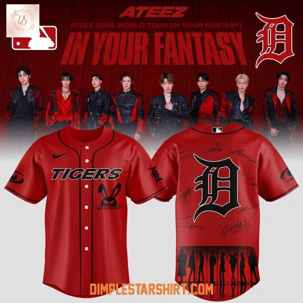 Detroit Tigers Mix Ateez 2025 World Tour Baseball Jersey