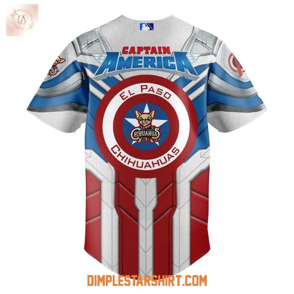 El Paso Chihuahuas x Captain America 2025 Baseball Jersey