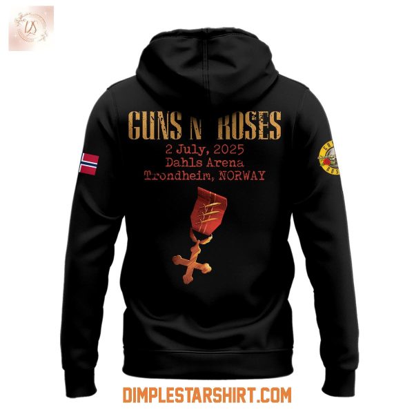 Guns N’ Roses Trondheim Norway 2025 Tour Hoodie Shirt