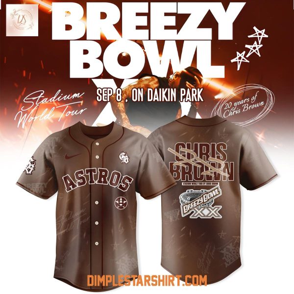 Houston Astros x Chris Brown Breezy Bowl XX Tour 2025 Baseball Jersey