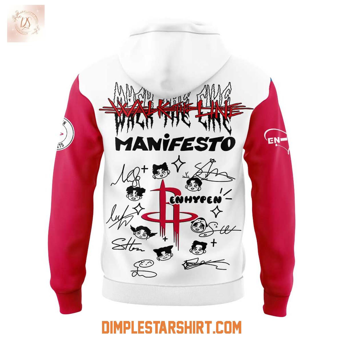 Houston Rockets x Enhypen Walk The Line 2025 Hoodie T Shirt Houston Rockets x Enhypen Walk The Line 2025 Hoodie T Shirt