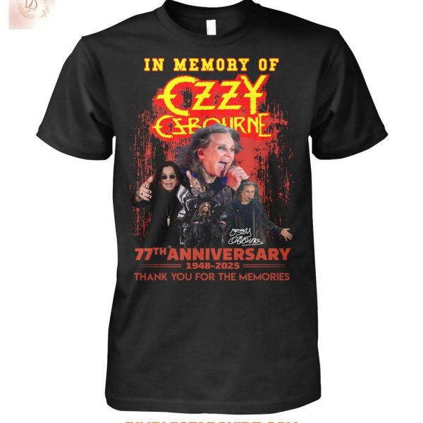 In Memory Of Ozzy Osbourne 2025 Memories T Shirt