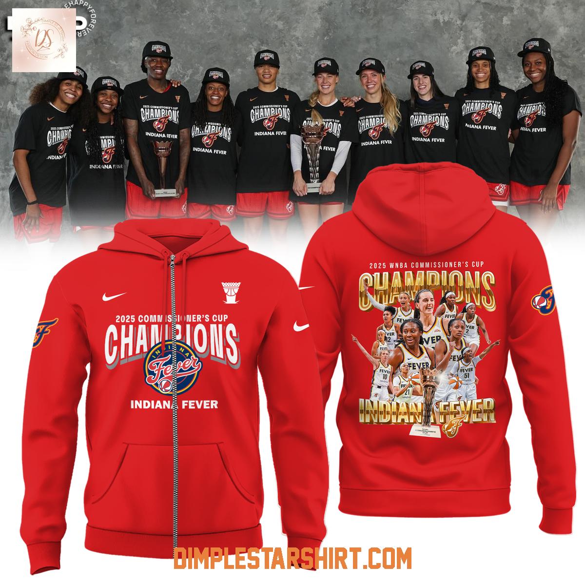 Indiana Fever 2025 Commissioner's Cup Champions Hoodie Shirt Indiana Fever 2025 Commissioner's Cup Champions Hoodie Shirt